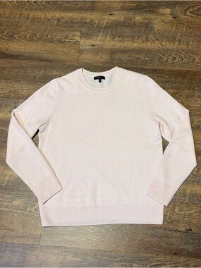 Quince 100% Cashmere Sweater Crewneck Women's Size Medium Pale Pink Soft Preppy